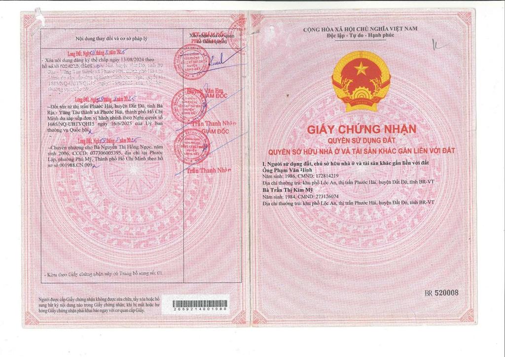 Bán đất mặt hướng biển tại trần hưng đạo (bờ kè), thị trấn phước hải, long đất, bà rịa vũng tàu