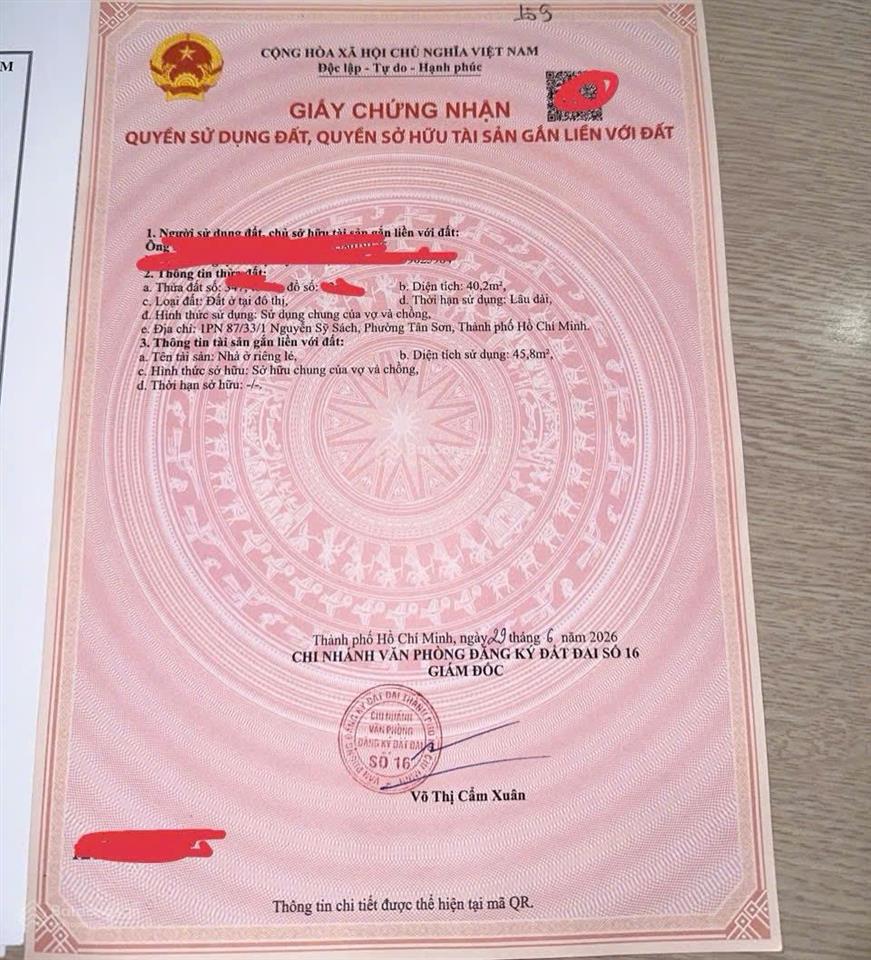 Bán đất ngay công viên nguyễn sỹ sách p15 tân bình