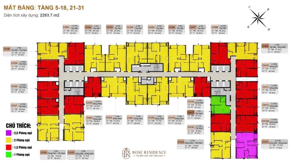 Quỹ căn đặc biệt 1n siêu đẹp tại rose residence, giá chỉ 1tỷ8 để nhận căn, ký kết trực tiếp với cđt