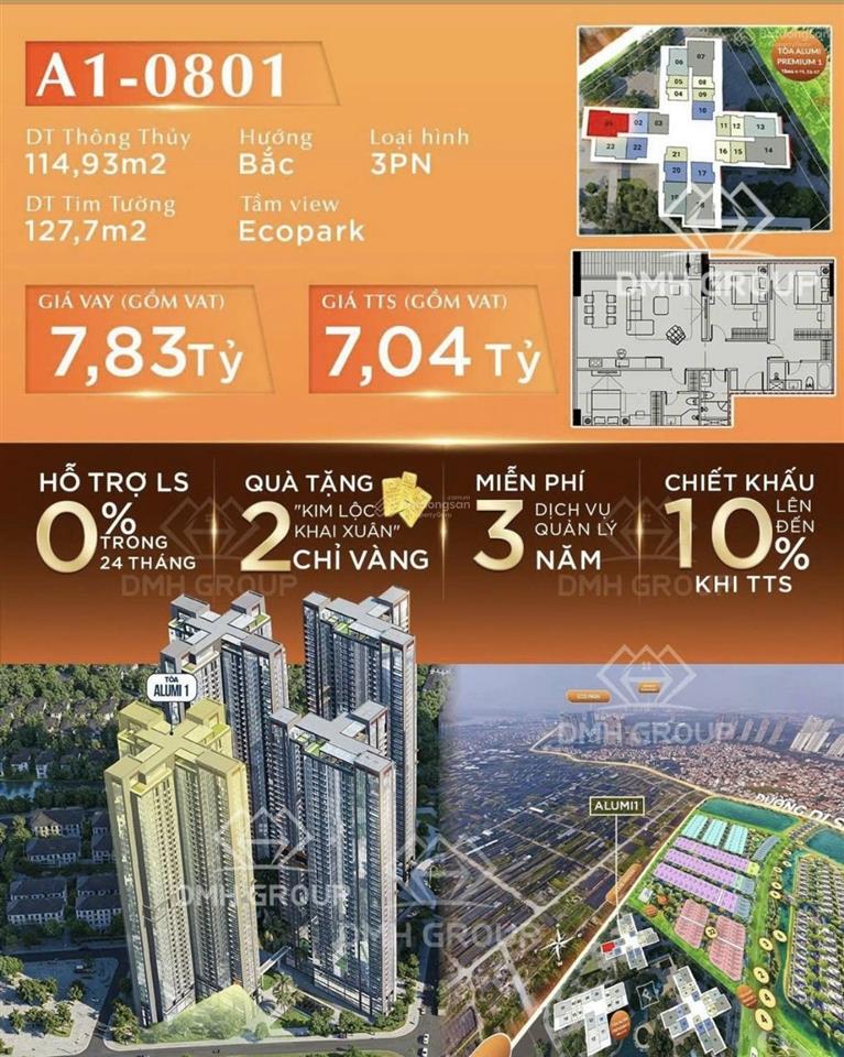 Căn 3n góc  giá thời đồ đá 60 triệu/m² alu 1  view sông phong thủy  ck 11,5%, htls 0%/ 24 tháng