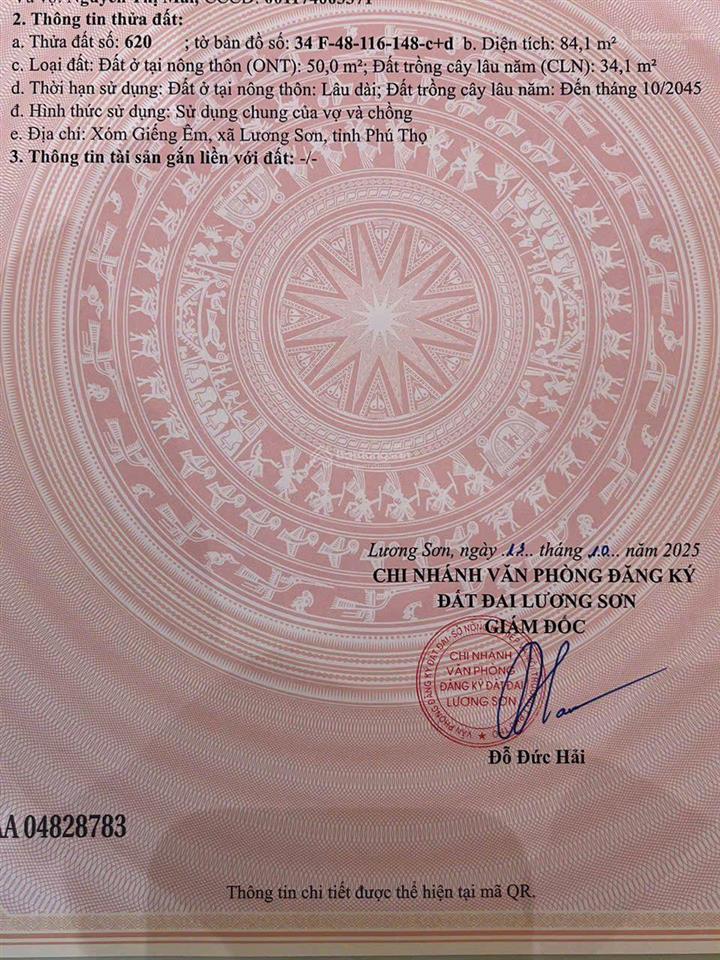 Bán đất 50m2 tại nhuận trạch, lương sơn, hòa bình, giá tốt 1,55 tỷ