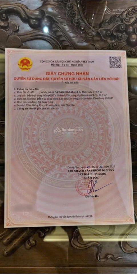 Bán đất tại xã nhuận trạch, lương sơn, hòa bình, 1,9 tỷ, 50 m2