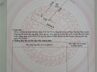 Bán đất tại xã nam phương tiến, 1,8 tỷ, 92,2 m2, pháp lý đầy đủ