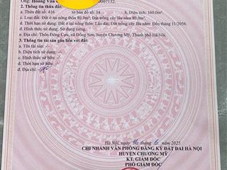 Bán đất tại đông sơn, chương mỹ, hà nội, giá ưu đãi 3,3 tỷ, 160 m2