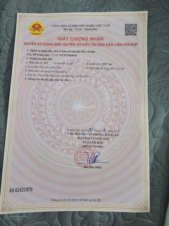 Bán đất tại cao dương, 1,65 tỷ, 199,7m2, pháp lý đầy đủ