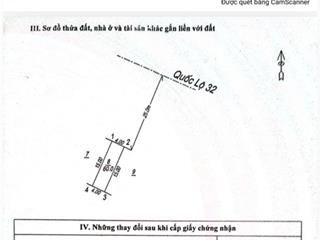 Chủ cần tiền bán gấp đất sơn tây mặt đường quốc lộ 32