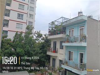 Nhà trung mỹ tây 87m2, bán 5 tỷ 7 hẻm xe hơi thông thoáng,  ngà nhà thật sài gòn