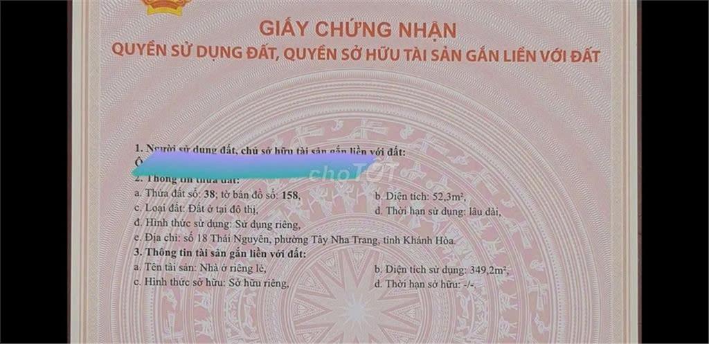 HOT HOT  –CẦN BÁN NHÀ MẶT TIỀN  Số 60 đường Thái Nguyên, Phường Phương Sài, TP.Nha Trang,