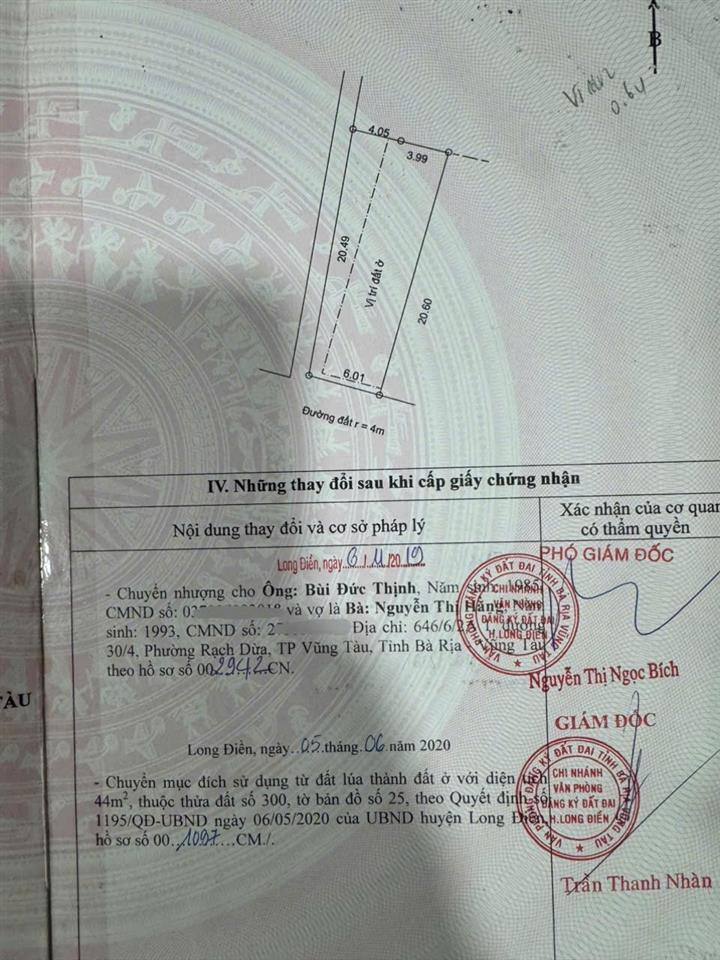 HOT HOT - BÁN 2 LÔ ĐẤT ĐẸP LIỀN KỀ TRUNG TÂM LONG ĐIỀN – Sổ Riêng, Giá Tốt Đầu Tư