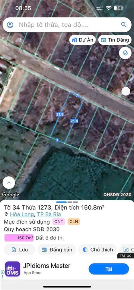 ĐẤT ĐẸP - ĐẦU TƯ SINH LỜI - Chính Chủ Cần Bán Lô Đất Tại Xã Hòa Long, Thành Phố Bà Rịa,