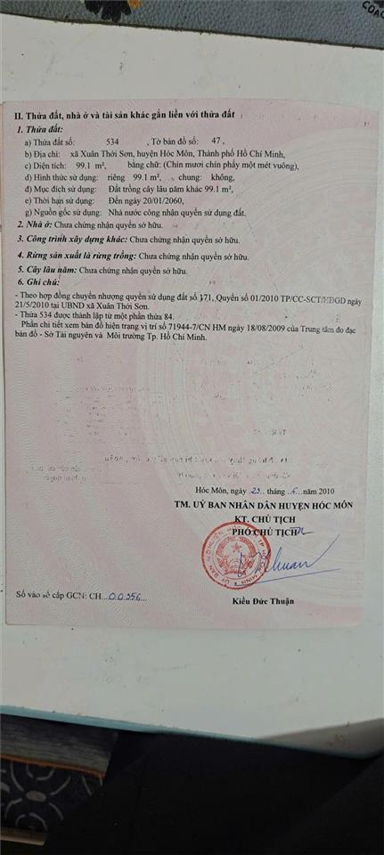 VỊ TRÍ ĐẸP - GIÁ TỐT - Chính Chủ Bán Đất Ấp 3, Xã Xuân Thới Sơn, Hóc Môn, Tp Hồ Chí Minh
