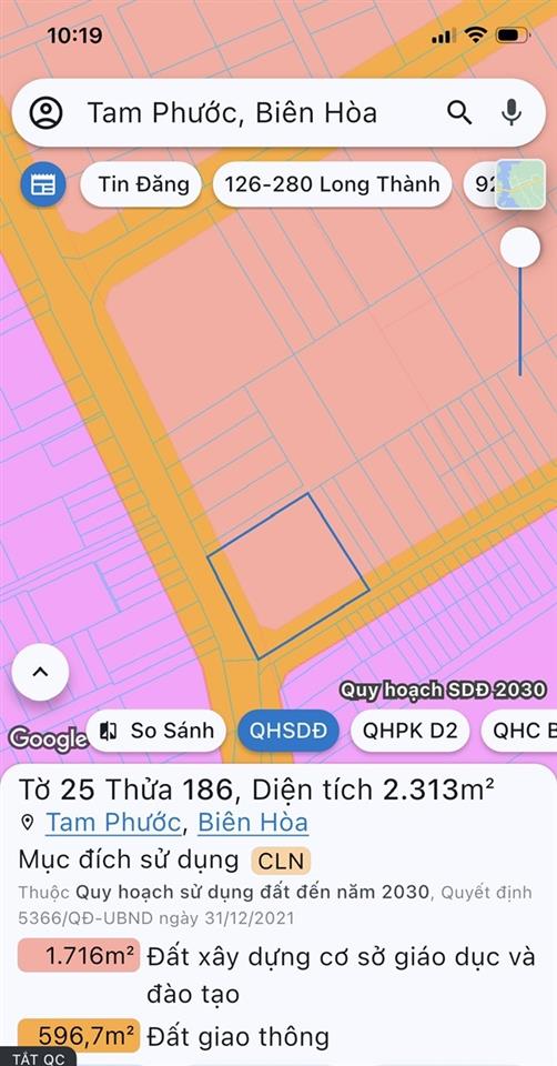 CƠ HỘI ĐẦU TƯ SINH LỜI  HẤP DẪN - Chính Chủ BÁN ĐẤT 2 MẶT TIỀN Tam Phước, Biên Hòa, Đồng