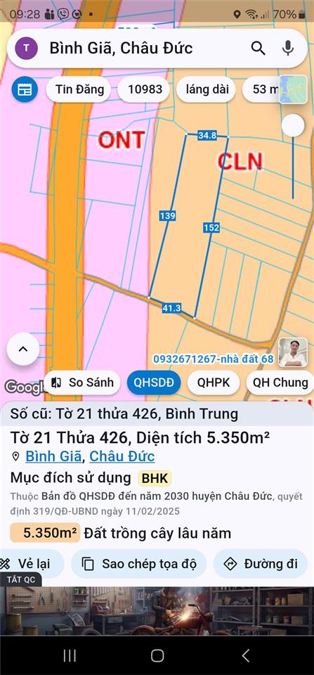 ĐẤT ĐẸP – GIÁ TỐT – CẦN BÁN  NHANH LÔ  ĐẤT tại Bình Giã, Huyện Châu Đức, Bà Rịa – Vũng Tàu