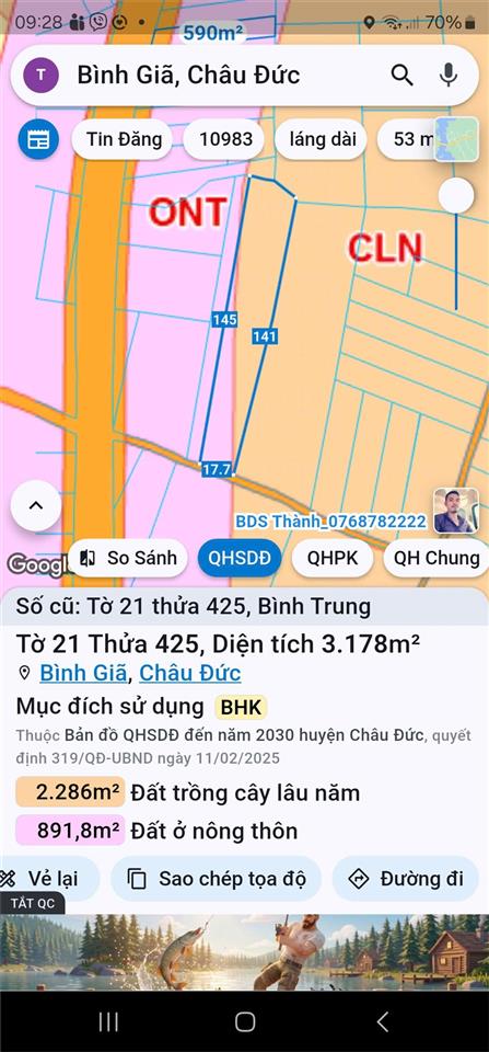 ĐẤT ĐẸP – GIÁ TỐT – CẦN BÁN  NHANH LÔ  ĐẤT tại Bình Giã, Huyện Châu Đức, Bà Rịa – Vũng Tàu