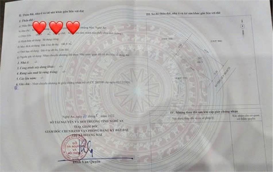 ĐẤT ĐẸP – GIÁ TỐT – CHÍNH CHỦ CẦN BÁN LÔ ĐẤT TẠI P.Tân Mai (P. Quỳnh Dị cũ), TX. Hoàng