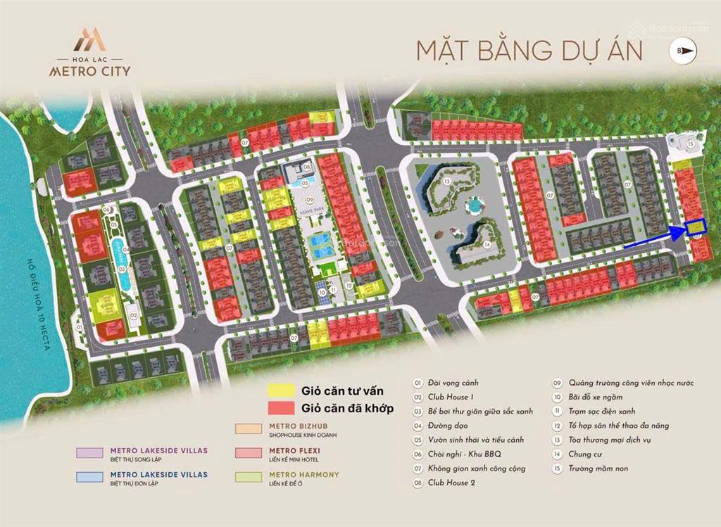 Bán gấp căn liền kề dự án hoa lac metro city mặt tiền 8m, đối diện tòa chung cư & tòa thương mại