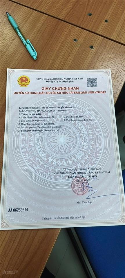 Chính chủ bán lô đất giá tốt phường tam sơn, bắc ninh, ngay cạnh dự án sun