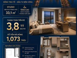 Chuyển nhượng căn studio tầng cao  đã đóng 1,3 tỷ bán 3,x tỷ