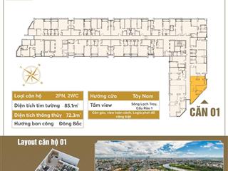 Bán cc 2pn, 2wc tại the minato residence, 3,72 tỷ, 72,3m2