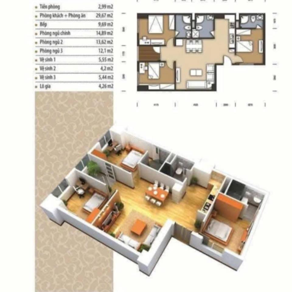 Bán căn hộ chung cư the pride tố hữu, hà đông diện tích 110m2 thiết kế 3pn 3wc