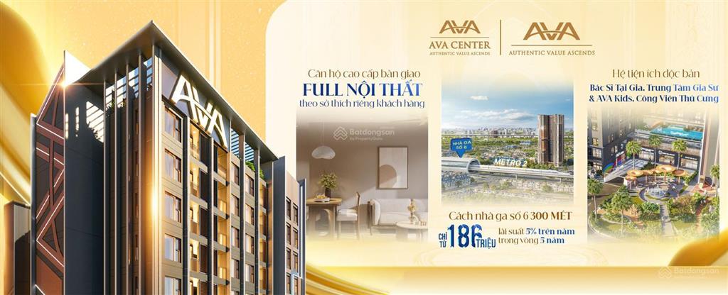 Chỉ từ 186triệu sở hữu căn hộ ava center full nội thất tt thuận giao, ngay trạm tuyến metro 2a 300m
