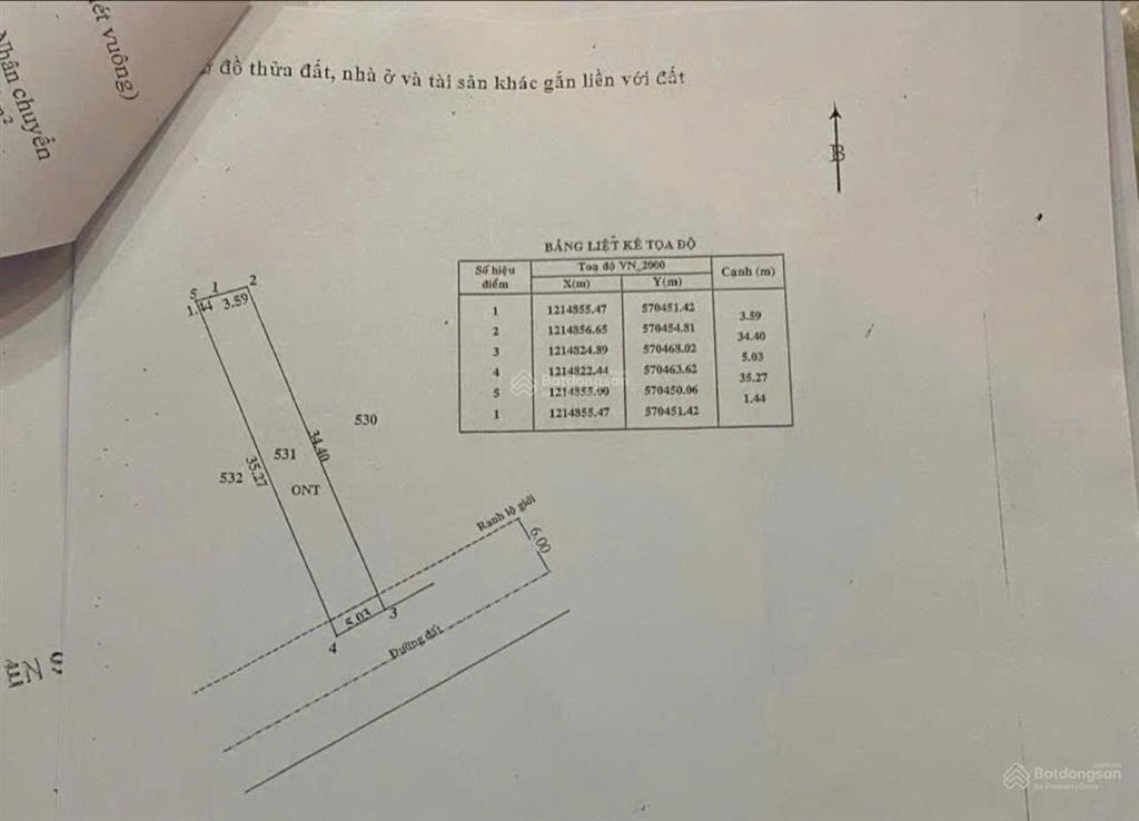 Chủ gửi lô đất mặt tiền thổ cư full 5x35m giá 1 tỷ x