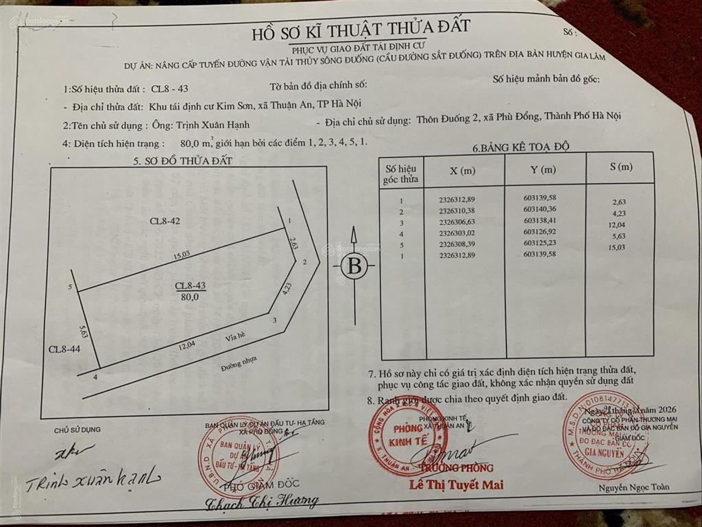 Bán đất phân lô khu tái định cư kim sơn diện tích 80m2
