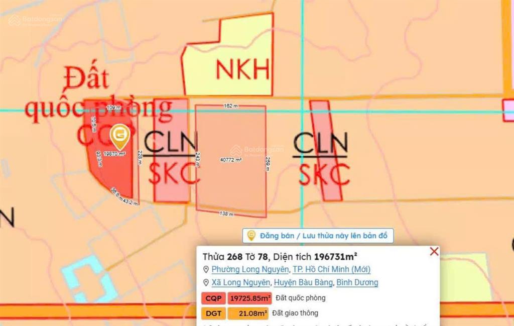 Bán đất tại n4, long nguyên, bàu bàng, bình dương, giá cực chất 44 tỷ, 40519.8m2