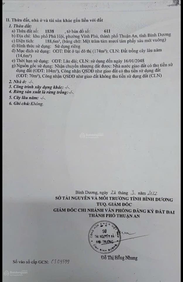 Bán đất thổ cư tại đường vĩnh phú 32
