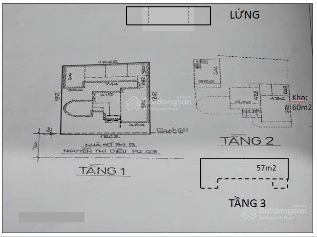 Sốc 170 tr!!! biệt thự 13m mặt tiền 34b nguyễn thị diệuquận 3 dtsd 512m²trệt,lửng, 2 lầu. có tl