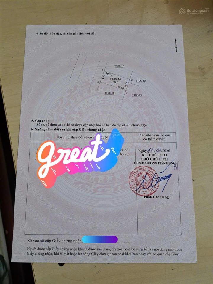 Chính chủ bán đất đấu giá kiến hưng, đối diện trường thcs mậu lương 14,5 tỷ  siêu đẹp  0814 753 ***