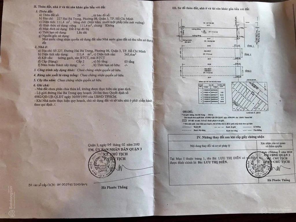 176 tỷ  nhà 225bis hai bà trưng