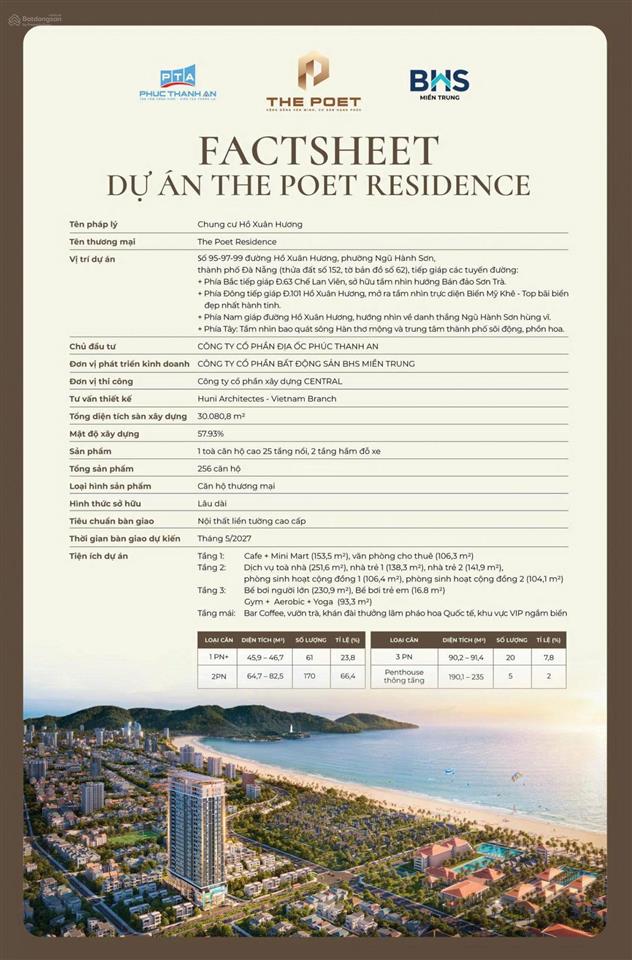 Hàng ngoại giao hiếm có căn 2pn the poet tầng cao view pháo hoa sông hàn  sổ sở hữu lâu dài