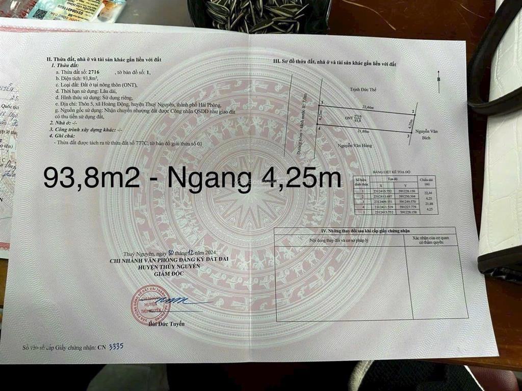 Chào bán lô đất mặt đường hoàng động