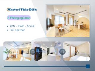 Cho thuê căn hộ 2 phòng ngủ chung cư masteri thảo điền, 24 triệu, thiết kế hiện đại, q2, hcm