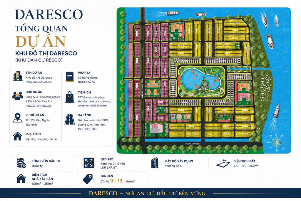Chính chủ  shr 100m2 tại
kdt đaresco cách cổng 36 mét chỉ 100m.
đón sóng vin hóc môn chỉ 1tỷ399