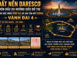 Chỉ 1,2tỷ sở hữu ngay lô đất 100m2 shr tại kdc đaresco đức hoà , đón sóng hạ tầng tây bắc !!!
