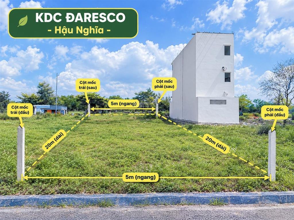 Chính chủ cần bán lô đất vị trí đẹp đối diện chợ  shr 100m2 . giá chỉ 1,490tỷ kdc đaresco !!!!