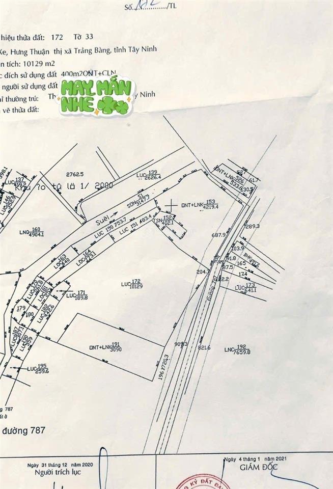 Đất 100x135m mặt đường 787 trung tâm trảng bàng