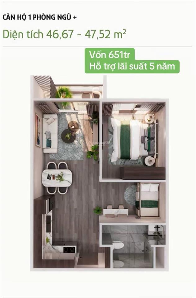 Căn hộ m10712a tại the parkland vinhome ocean park 2. với diện tích lớn có thể chia thành 2pn