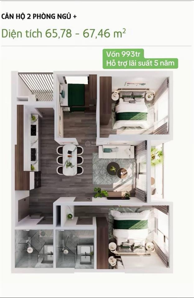 Căn hộ 2pn+ m10708 tại the parklank vinhome ocean park 2