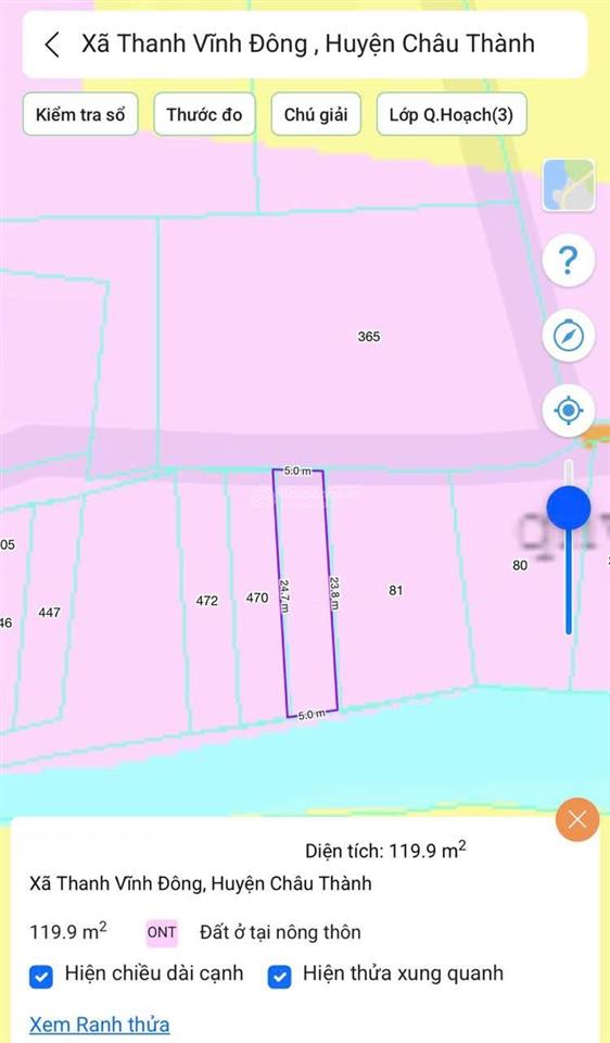 Bán đất thổ cư trung tâm xã châu thành long an, chính chủ, giá tốt