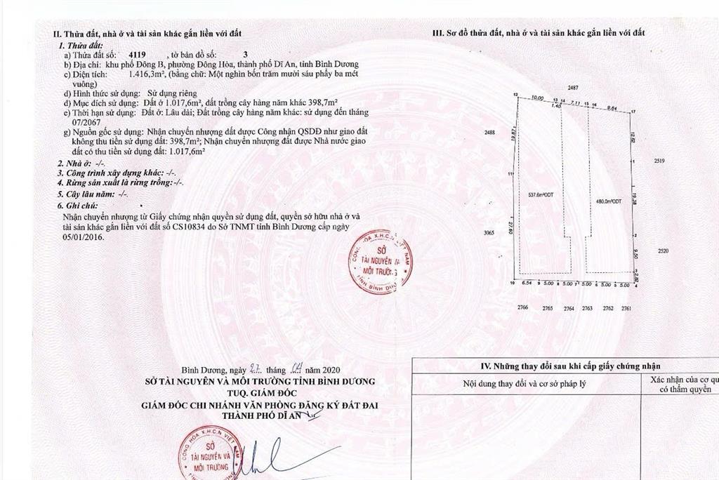 Chủ cần tiền bán gấp đất lớn 1.416,4m2 hơn 1.000m2 thổ cư ngay cầu vượt linh xuân, thủ đức 1.5tỷ