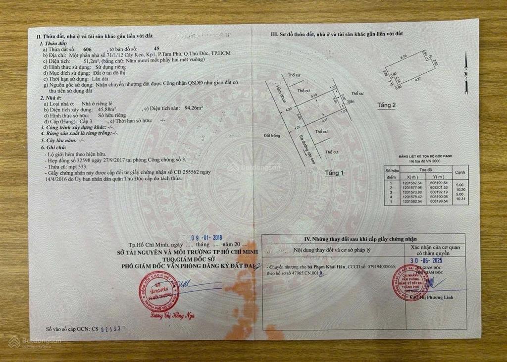 Giảm giá còn 5,3 tỷ nhà 2 tầng, hẻm xe hơi 5m cây keo, tô ngọc vân, thủ đức!