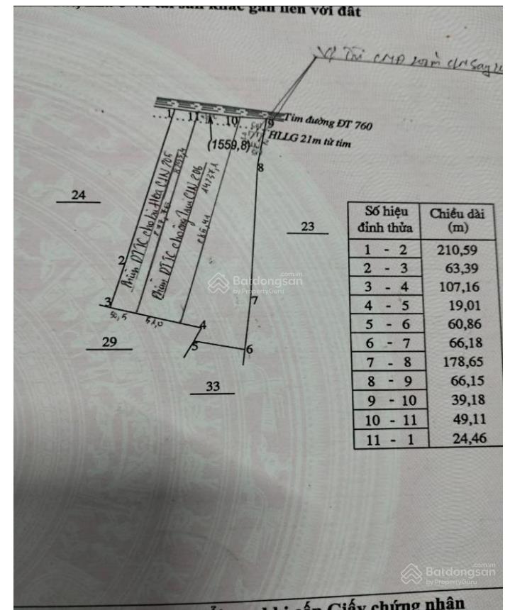 Đất rẫy 3,8ha, 700m2 đất ở, mặt tiền 113m, dài 270m, đường đt 760, đường nhựa rộng 42m