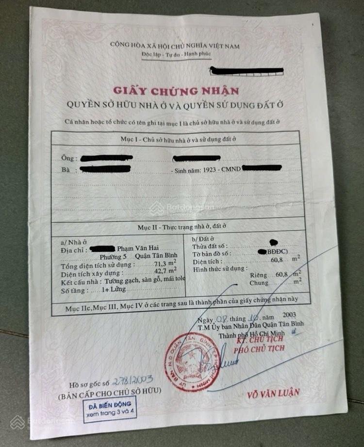 Bán nhà riêng tại phạm văn hai, 6,5 tỷ, 61m2, giá cực chất, view đẹp