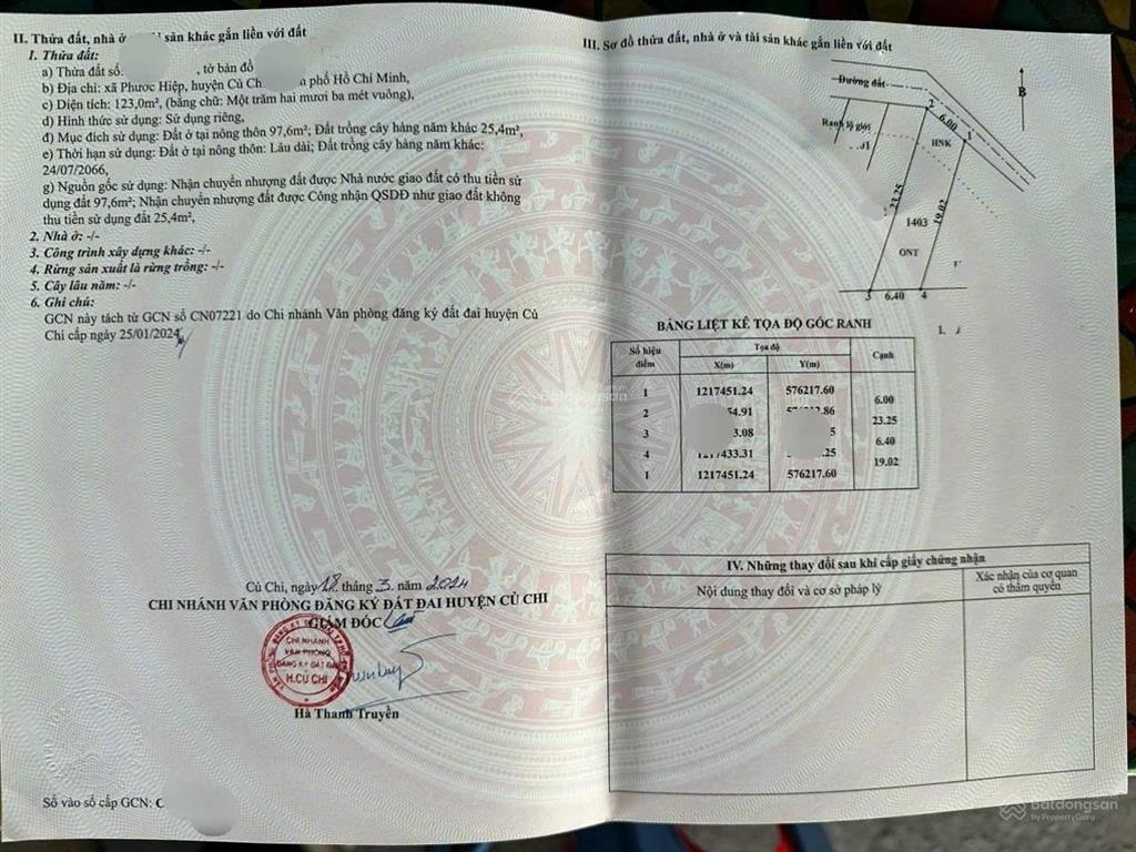 Cần bán gấp lô đất 125m2 giá 800tr ở đường nguyễn thị nị xã phước hiệp củ chi ngay trưởng tiểu học