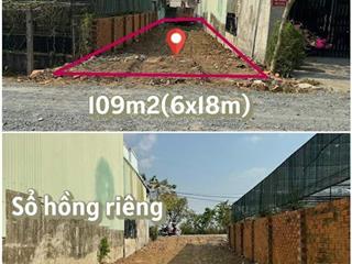 Cần bán gấp lô đất 109m2 giá 850tr ở đường nguyễn thị thạo xã phước hiệp củ chi sổ hồng riêng