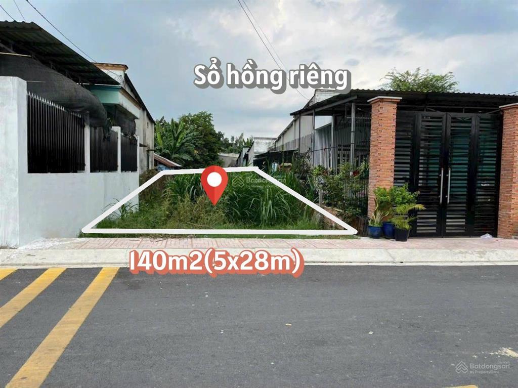 Bán đất 140m2 giá 1tỷ4 đường suối lội, xã tân thông hội, củ chi gần trường học  sổ hồng riêng