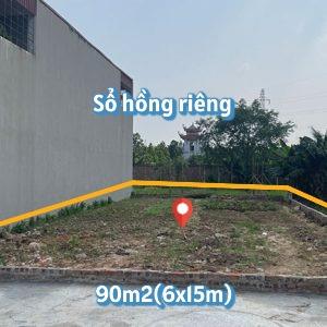 Bán gấp lô đất 90m2 giá 1ty2 đường cây da xã tân phú trung, củ chi gần trường học  sổ hồng riêng